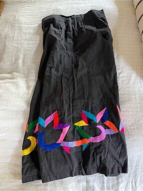 Vintage embroidered wraparound skirt